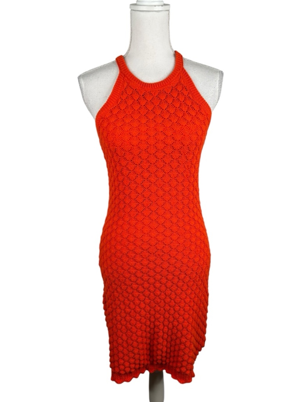 Eliza J Orange Knit Boho Summer Festival Indie Tank Sweater Midi Dress Size S - Picture 2 of 8